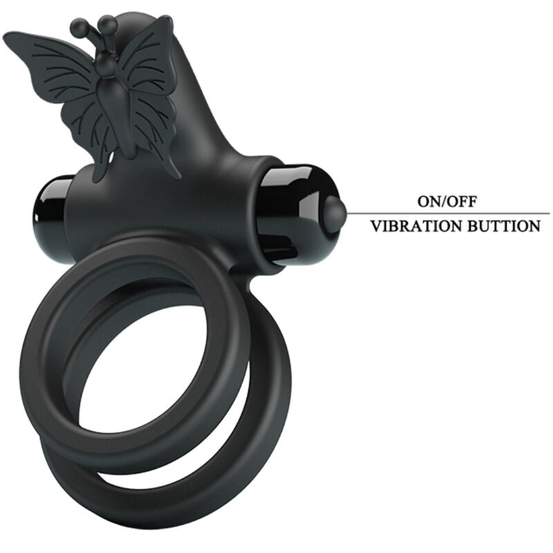 PRETTY LOVE - DOUBLE VIBRATING RING WITH BLACK STIMULATOR - 5