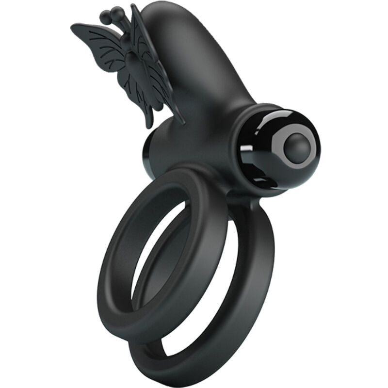 PRETTY LOVE - DOUBLE VIBRATING RING WITH BLACK STIMULATOR - 4
