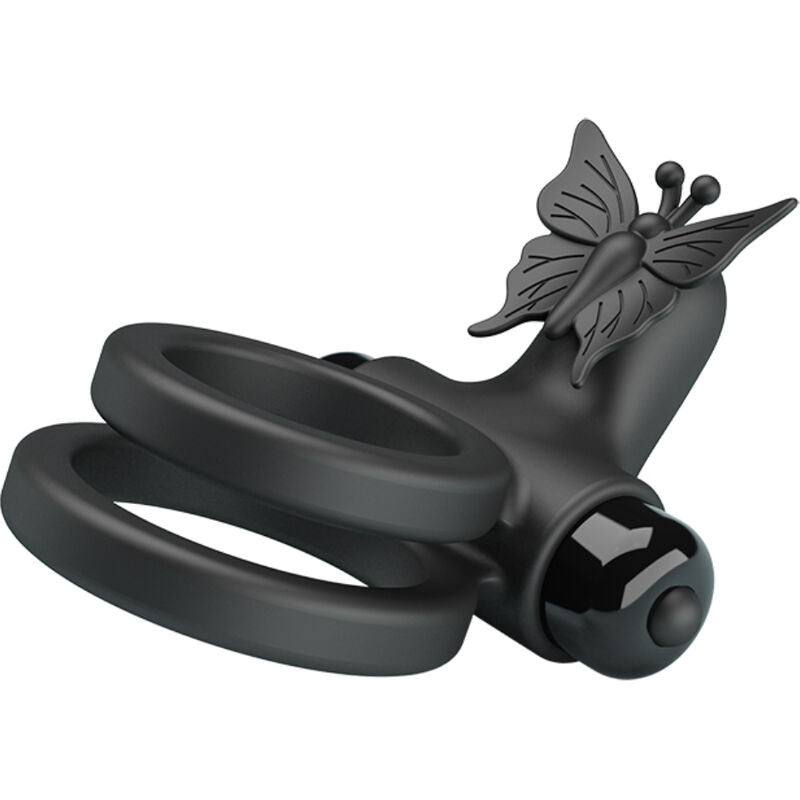 PRETTY LOVE - DOUBLE VIBRATING RING WITH BLACK STIMULATOR - 1