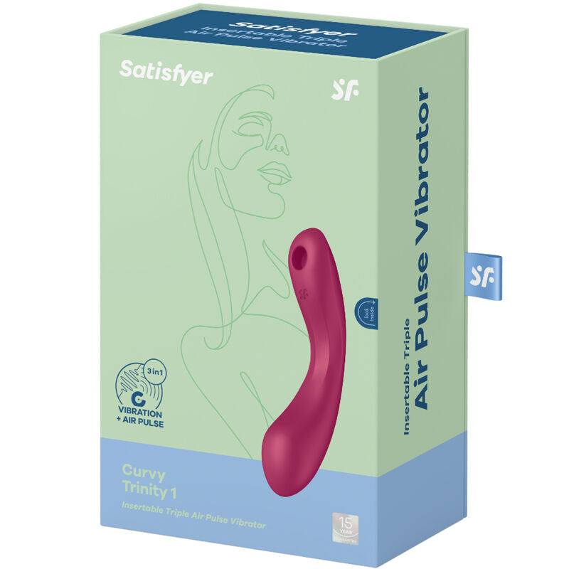 SATISFYER - CURVE TRINITY 1 AIR PULSE VIBRATION GREY - 9