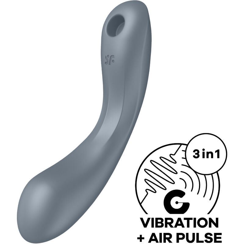 SATISFYER - CURVE TRINITY 1 AIR PULSE VIBRATION GREY - GREY - 19