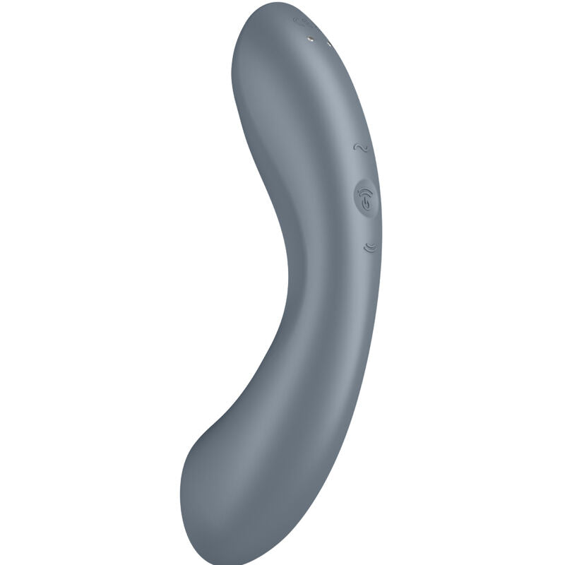 SATISFYER - CURVE TRINITY 1 AIR PULSE VIBRATION GREY - RED - 12