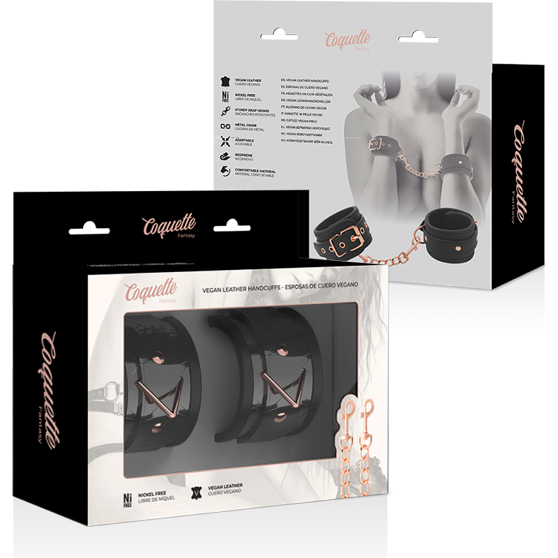 COQUETTE CHIC DESIRE - MENOTTES PREMIUM BLACK EDITION AVEC DOUBLURE EN NÉOPRÈNE