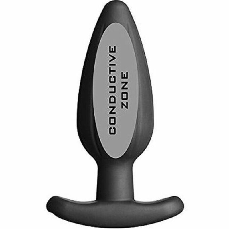 ELECTRASTIM - SILICONE BLACK ROCKER BUTT PLUG LARGE - 5