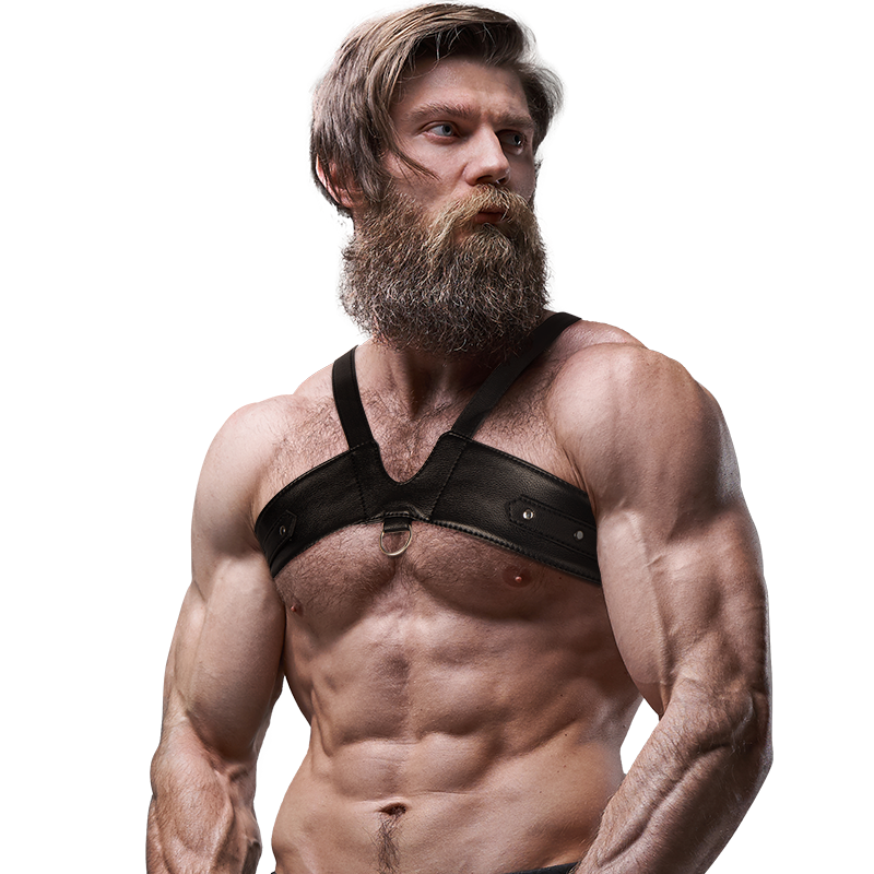 FETISH SUBMISSIVE ATTITUDE - MENS BRIGADE ECO-LEATHER CHEST HARNESS - 4