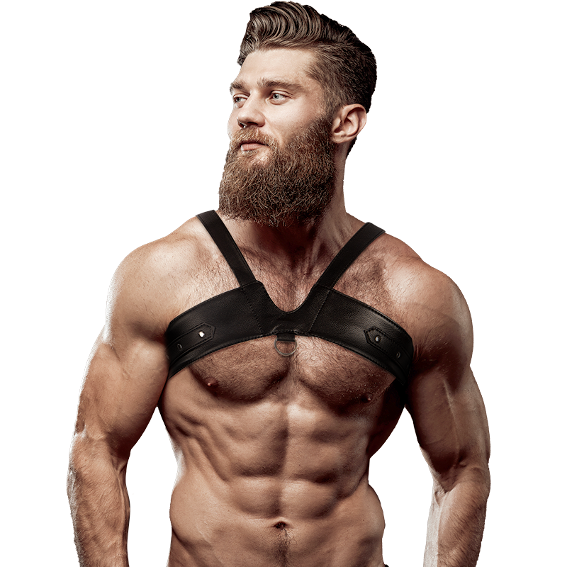 FETISH SUBMISSIVE ATTITUDE - MENS BRIGADE ECO-LEATHER CHEST HARNESS - 2