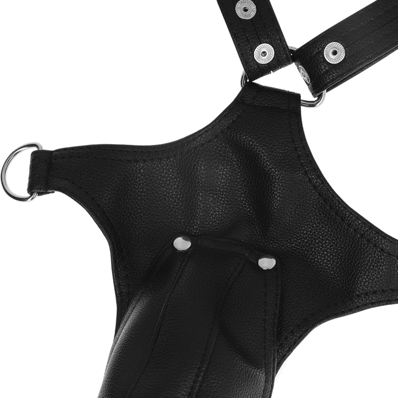 FETISH SUBMISSIVE ATTITUDE - MENS V-SHAPED ECO-LEATHER HARNESS - 1