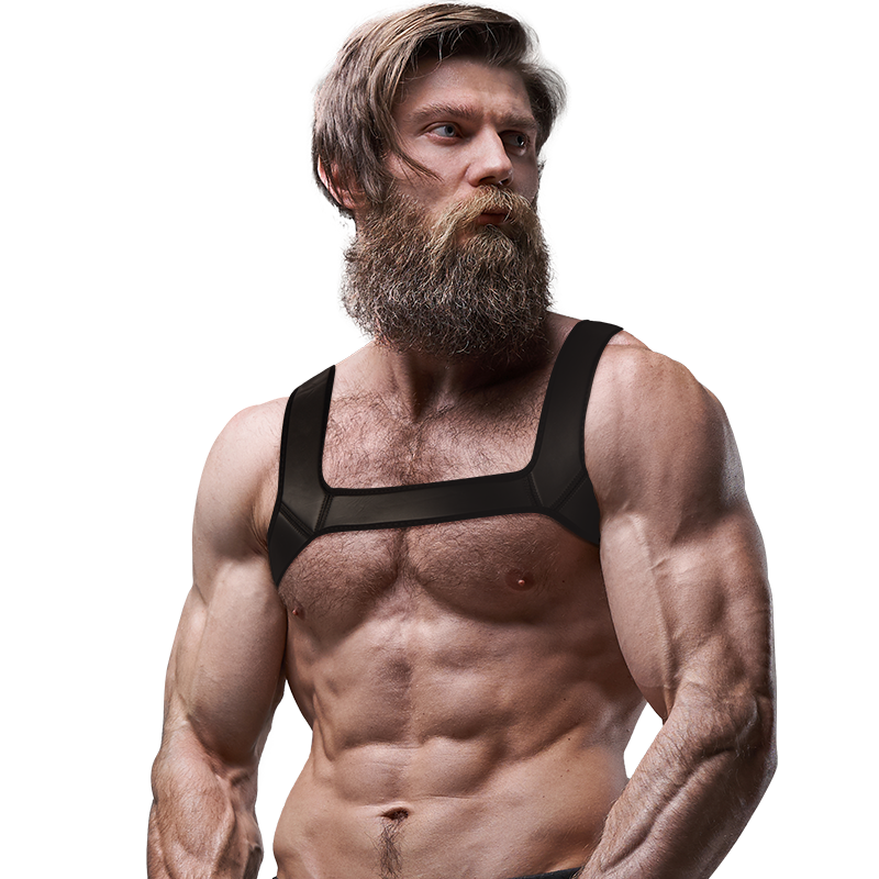 FETISH SUBMISSIVE ATTITUDE - NEOPRENE CHEST HARNESS FOR MEN SIZE M - 4