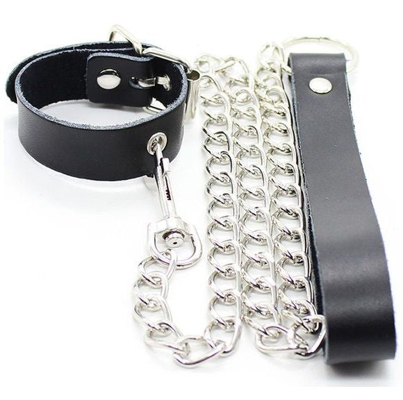 OHMAMA FETISH - PENIS NECKLACE AND LEATHER STRAP WITH METAL CHAIN - 3