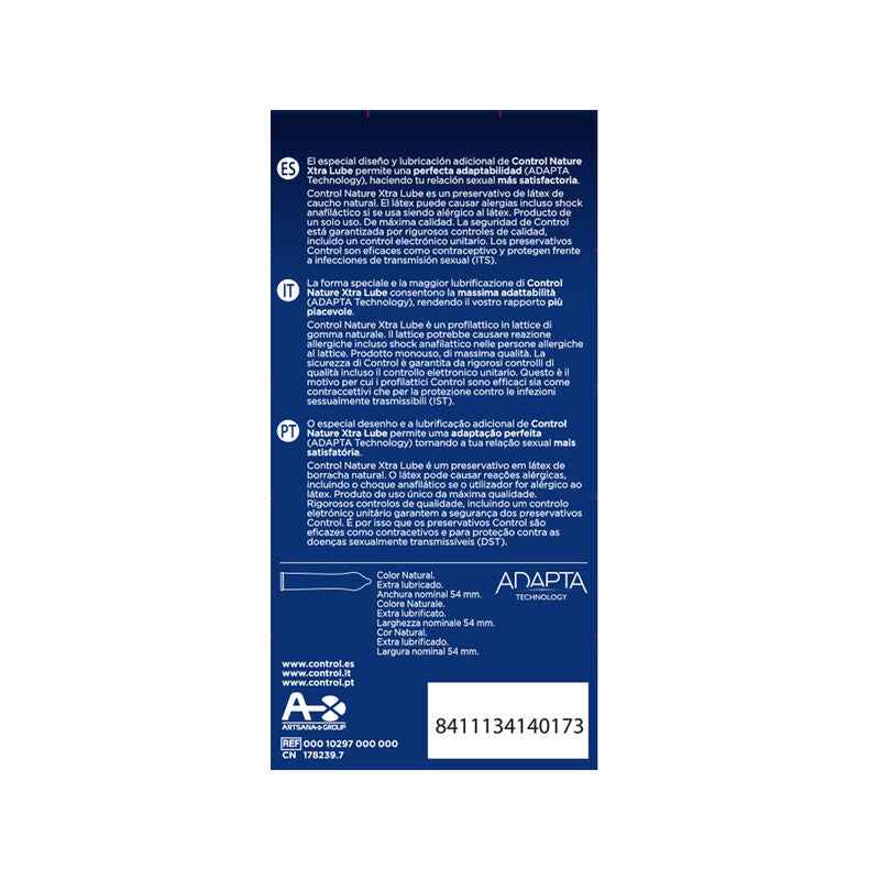 CONTROL - ADAPTA NATURE EXTRALUBE CONDOMS 12 UNITS - Secretroomsexyshop