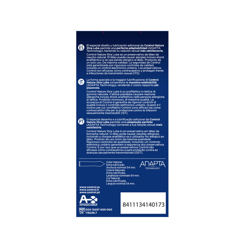 CONTROL - ADAPTA NATURE EXTRALUBE CONDOMS 12 UNITS - 2