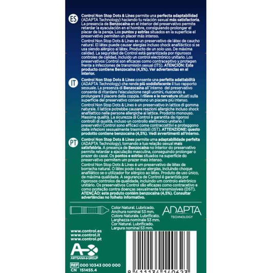 CONTROL - NONSTOP DOTS AND LINES CONDOMS 12 UNITS - Secretroomsexyshop