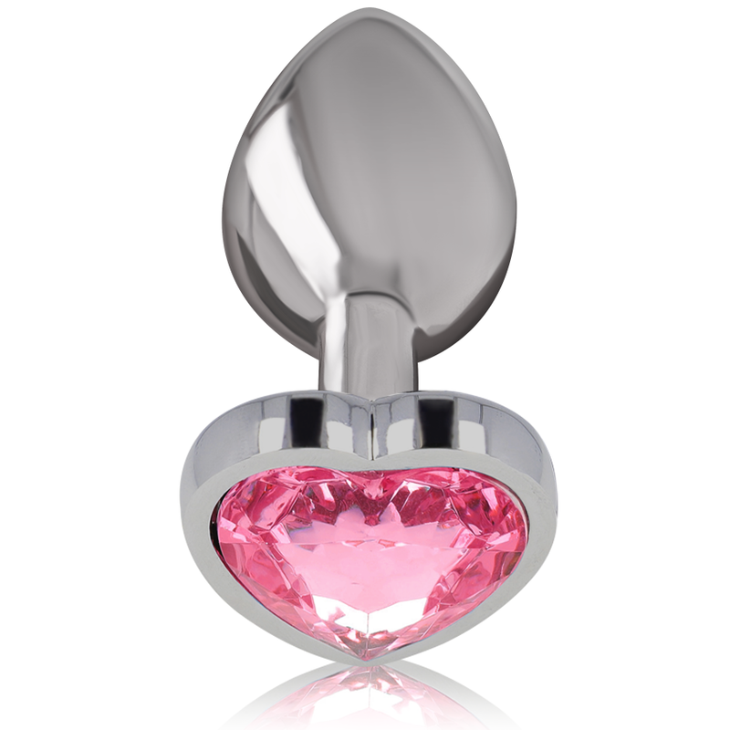 INTENSE - PINK HEART ALUMINUM METAL BUTT PLUG SIZE M
