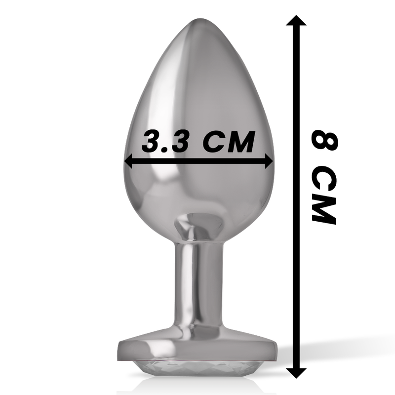 INTENSE - ALUMINUM METAL ANAL PLUG WHITE HEART SIZE M - 1