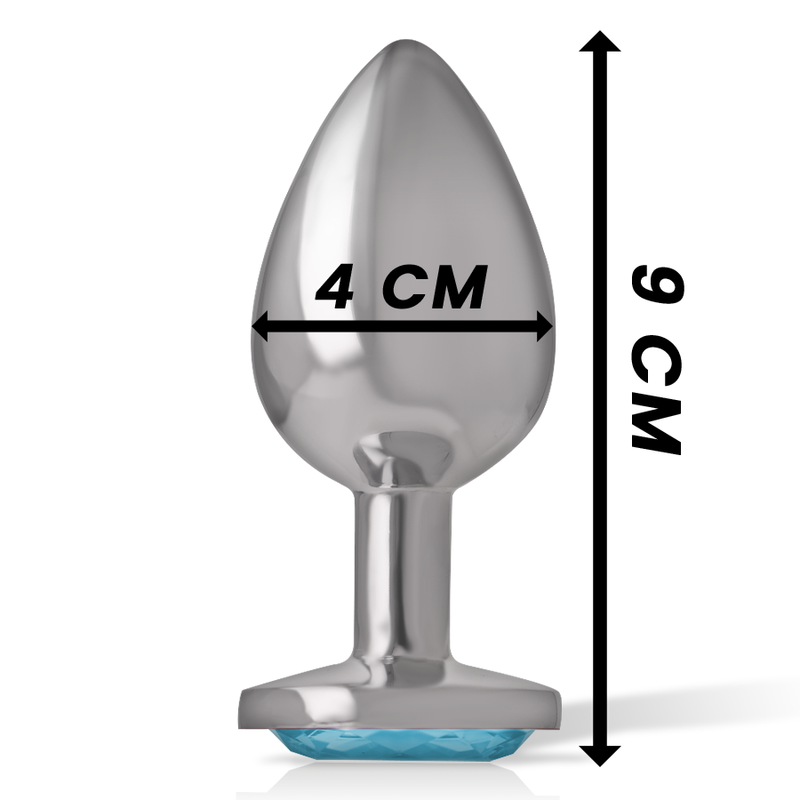 INTENSE - ALUMINUM METAL ANAL PLUG BLUE HEART SIZE L - 2