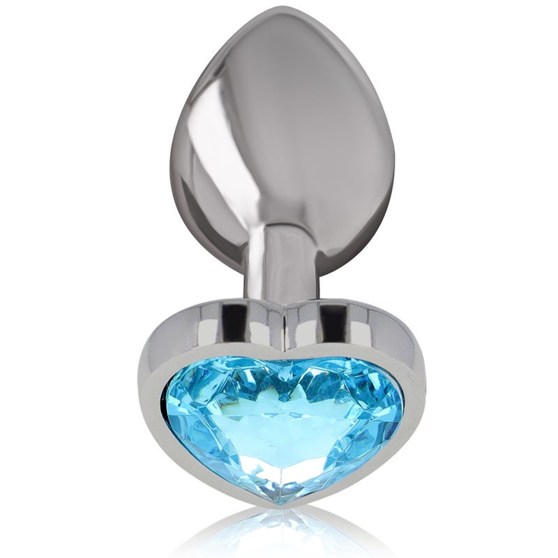 INTENSE - ALUMINUM METAL ANAL PLUG BLUE HEART SIZE L - 1