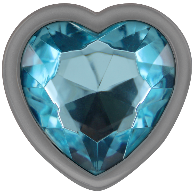 INTENSE - ALUMINUM METAL ANAL PLUG BLUE HEART SIZE L - 3