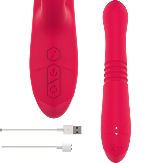 INTENSE - RECHARGEABLE MULTIFUNCTIONAL VIBRATOR UP & DOWN DUA WITH RED TONGUE