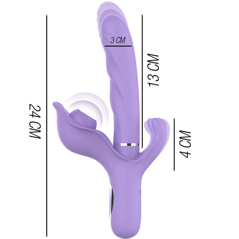 INTENSE - BILLIE RECHARGEABLE MULTIFUNCTION VIBRATOR STIMULATING WAVES WITH PURPLE PUSH BUTTON - 3