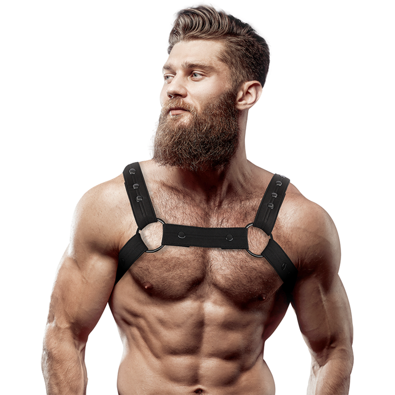 FETISH SUBMISSIVE ATTITUDE - ADJUSTABLE NEOPRENE CHEST SPORTS HARNESS FOR MEN - 3