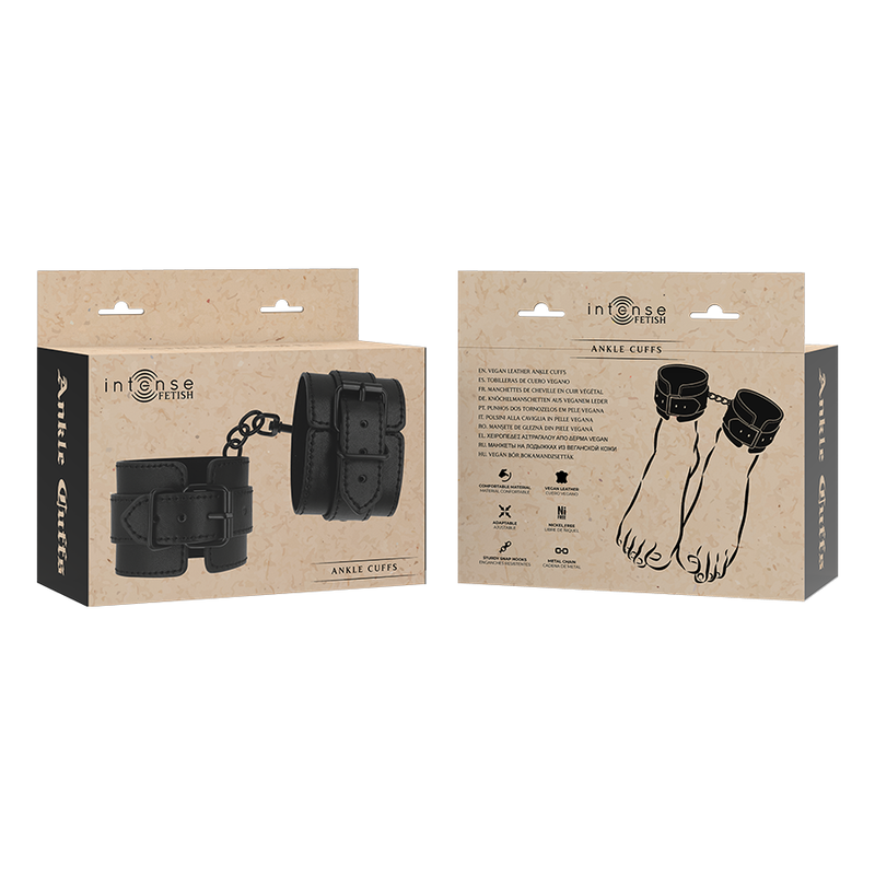 INTENSE - FETISH VEGAN LEATHER ANKLE CUFFS - 3