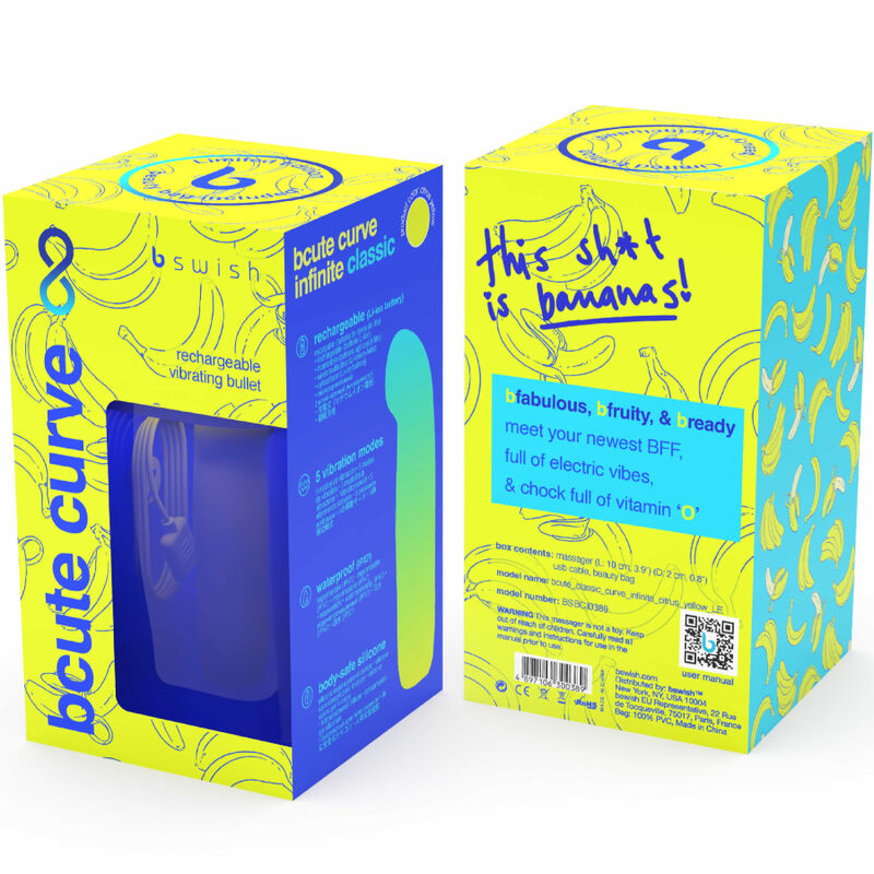 B SWISH - BCUTE CURVE INFINITE CLASSIC LIMITED EDITION RECHARGEABLE SILICONE VIBRATOR YELLOW - 7