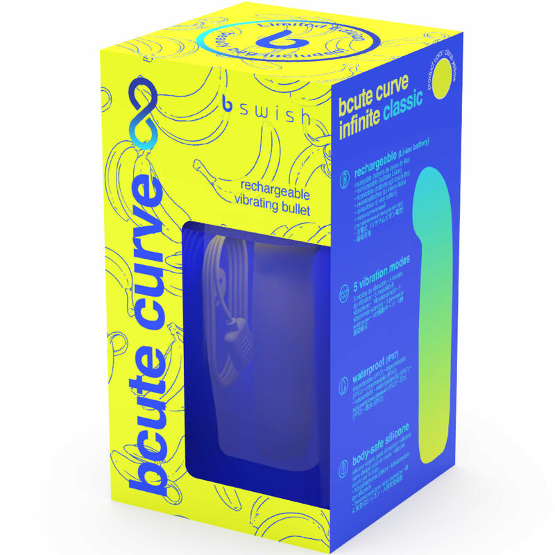 B SWISH - BCUTE CURVE INFINITE CLASSIC LIMITED EDITION RECHARGEABLE SILICONE VIBRATOR YELLOW - 2