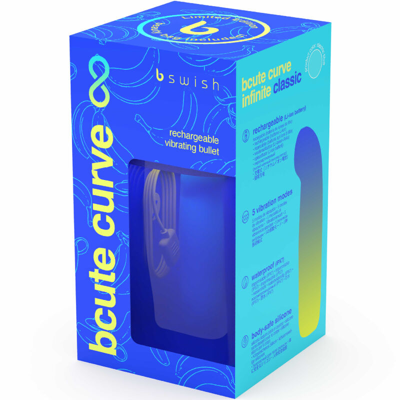 B SWISH - BCUTE CURVE INFINITE CLASSIC LIMITED EDITION BLUE SILICONE RECHARGEABLE VIBRATOR - 5