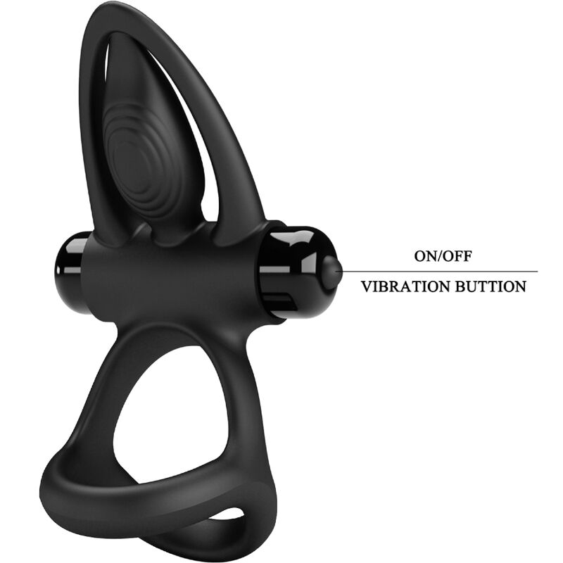 PRETTY LOVE - VIBRATING RING 10 VIBRATIONS BLACK SILICONE - 9