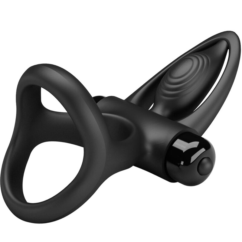 PRETTY LOVE - BAGUE VIBRANTE 10 VIBRATIONS SILICONE NOIR