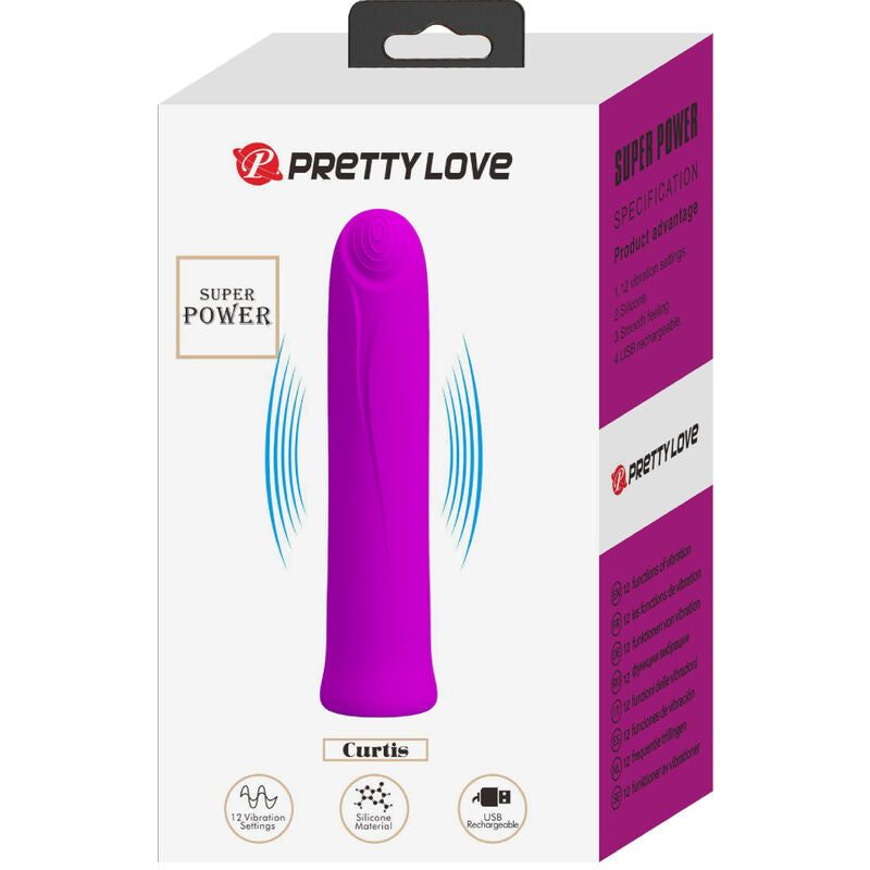 PRETTY LOVE - CURTIS MINI SUPER POWER VIBRATOR 12 VIOLET SILICONE VIBRATIONS - 7