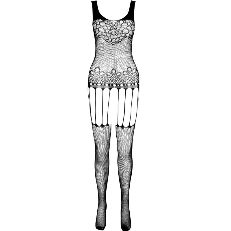 PASSION - ECO COLLECTION BODYSTOCKING ECO BS001 WHITE - BLACK - 3