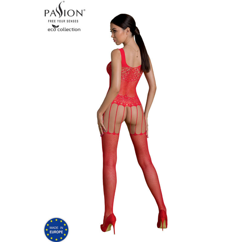 PASSION - ECO COLLECTION BODYSTOCKING ECO BS001 WHITE - BLACK - 6