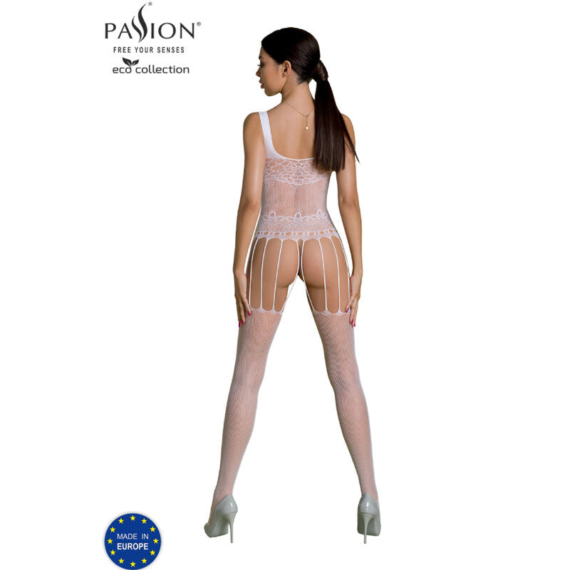 PASSION - ECO COLLECTION BODYSTOCKING ECO BS001 WHITE - RED - 11