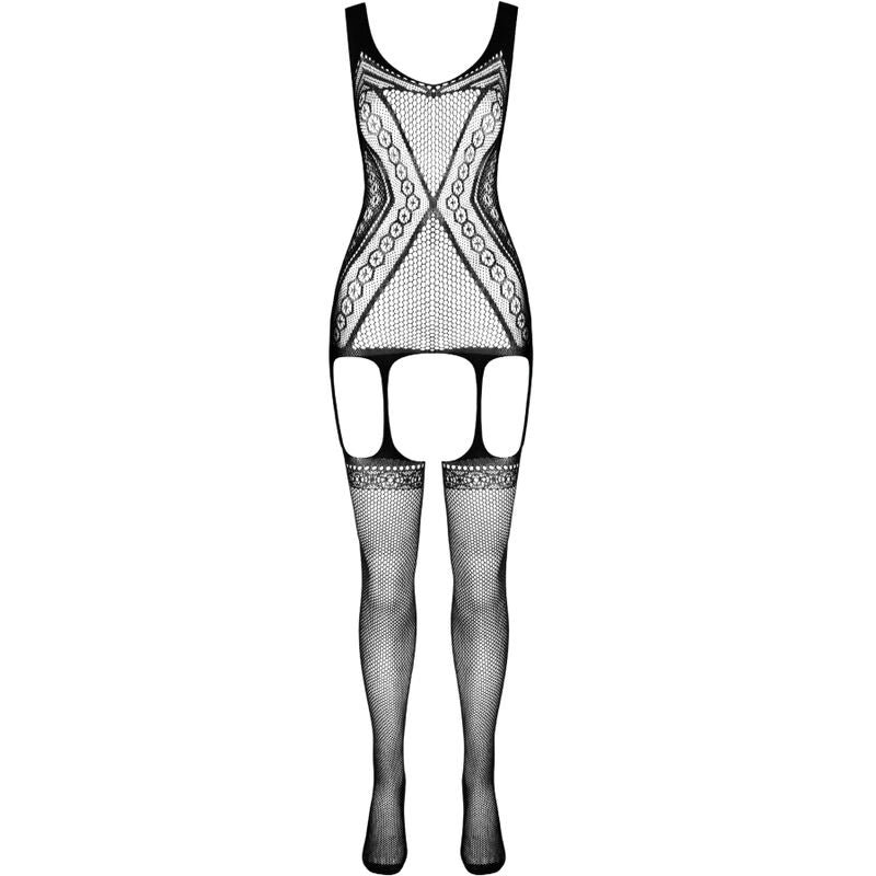 PASSION - ECO COLLECTION BODYSTOCKING ECO BS007 RED - BLACK - 4