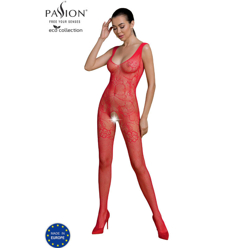PASSION - ECO COLLECTION BODYSTOCKING ECO BS012 RED - RED - 15