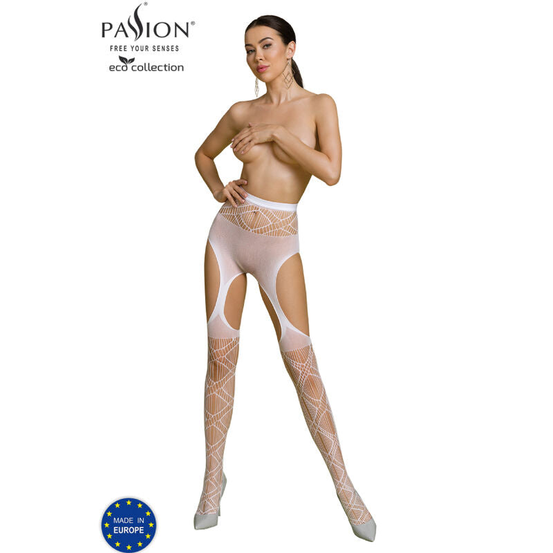 PASSION - ECO COLLECTION BODYSTOCKING ECO S005 WHITE - WHITE - 5