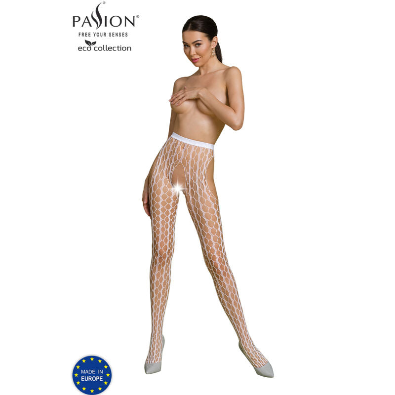 PASSION - ECO COLLECTION BODYSTOCKING ECO S007 BLACK - WHITE - 10
