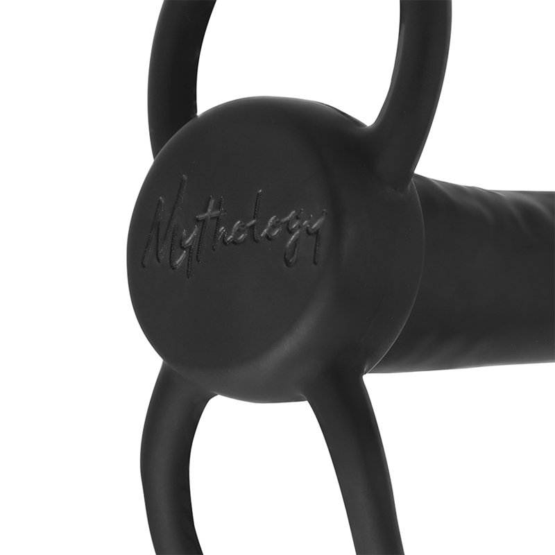 MYTHOLOGY - COBI ONYX ANAL DILDO WITH COCK RING AND 13 CM SILICONE TESTICLES