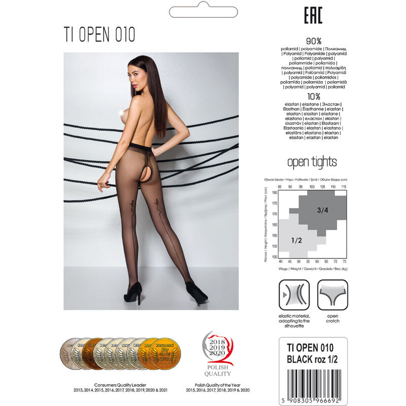 PASSION - TIOPEN 010 BLACK TIGHTS 3/4 20 DEN - 1/2 - 5