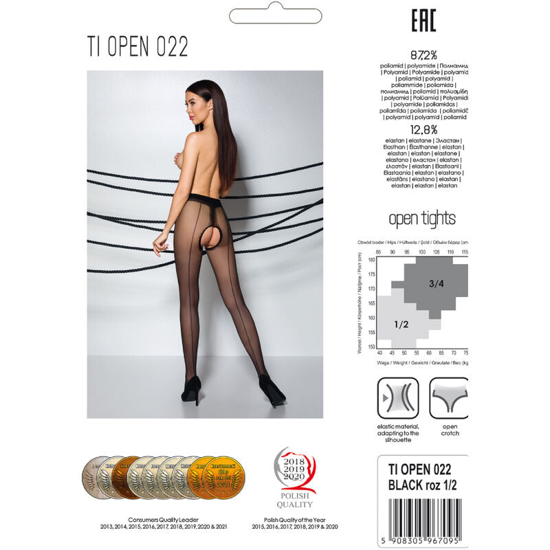 PASSION - TIOPEN 022 BLACK/RED TIGHTS 3/4 20 DEN - 4