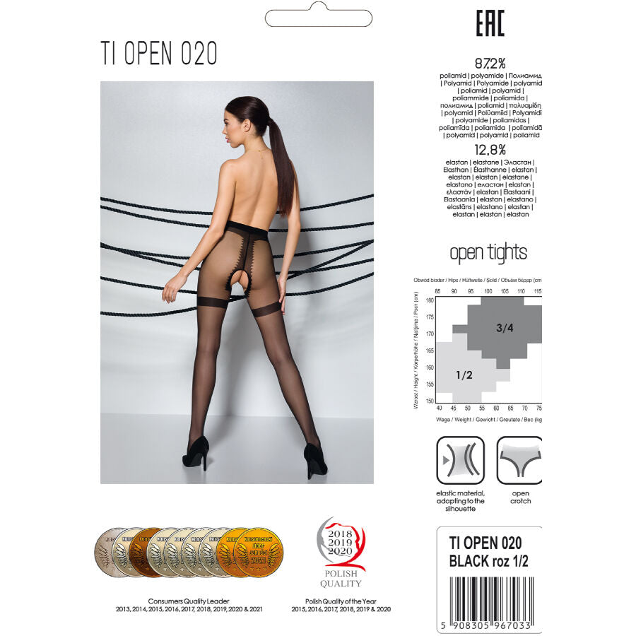 PASSION - TIOPEN 020 BLACK TIGHTS 3/4 20 DEN - 1/2 - 9
