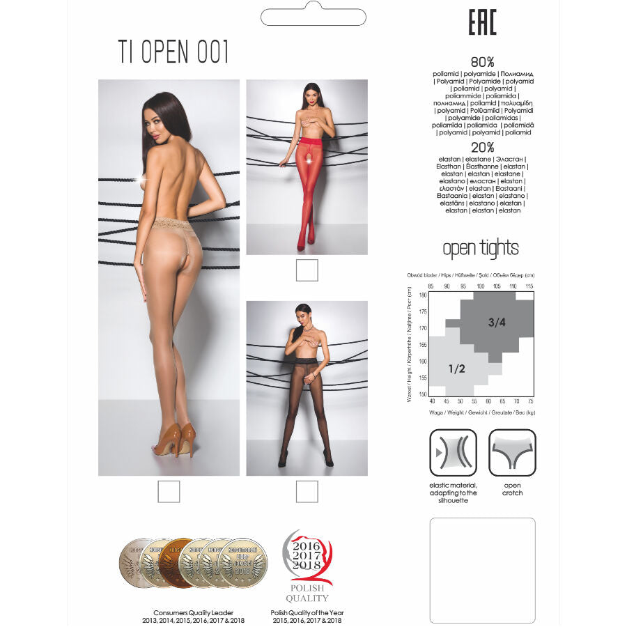PASSION - TIOPEN 001 RED TIGHTS 3/4 20 DEN - 2