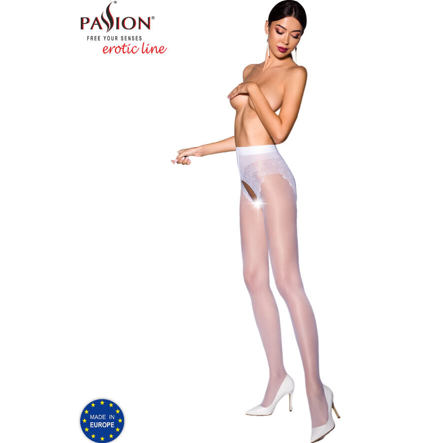 PASSION - TIOPEN 006 RED TIGHTS 1/2 30 DEN - 1/2 / WHITE - 1
