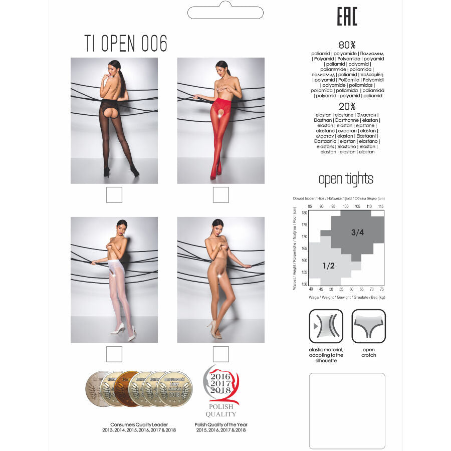 PASSION - TIOPEN 006 RED TIGHTS 1/2 30 DEN - 1/2 / RED - 14