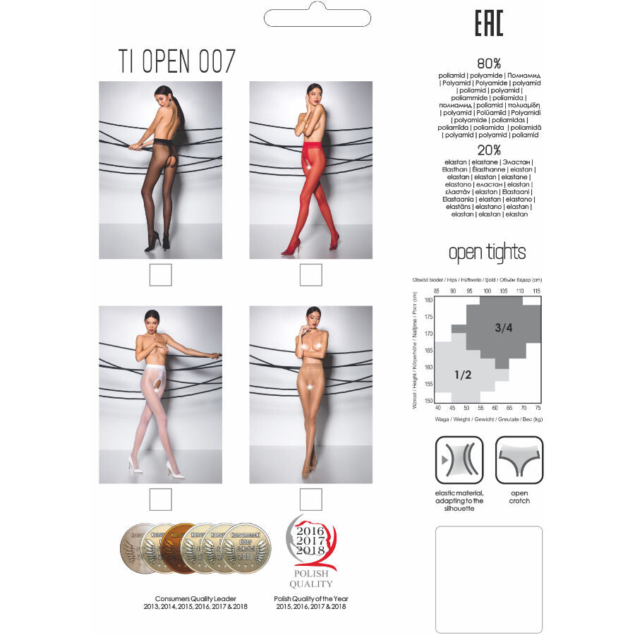 PASSION - TIOPEN 007 BLACK TIGHTS 1/2 20 DEN - 3/4 / BLACK - 7