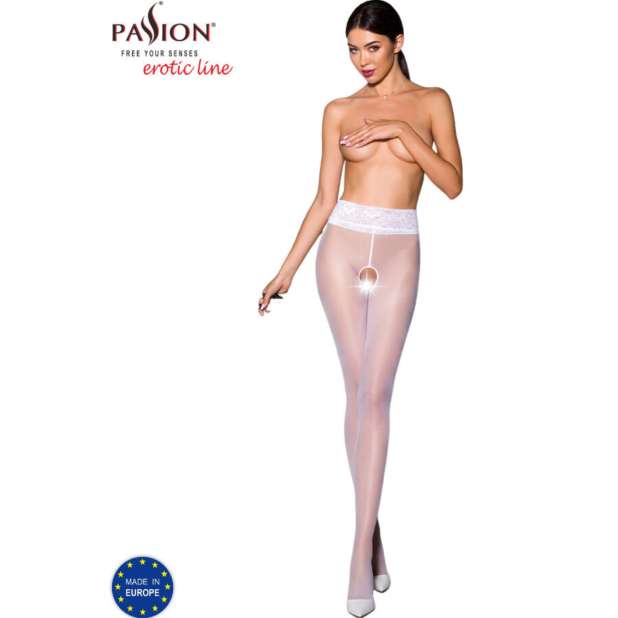 PASSION - TIOPEN 008 RED TIGHTS 3/4 30 DEN - 1/2 / WHITE - 1