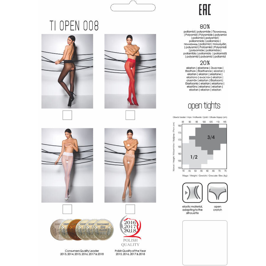 PASSION - TIOPEN 008 RED TIGHTS 3/4 30 DEN - 3/4 / RED - 17