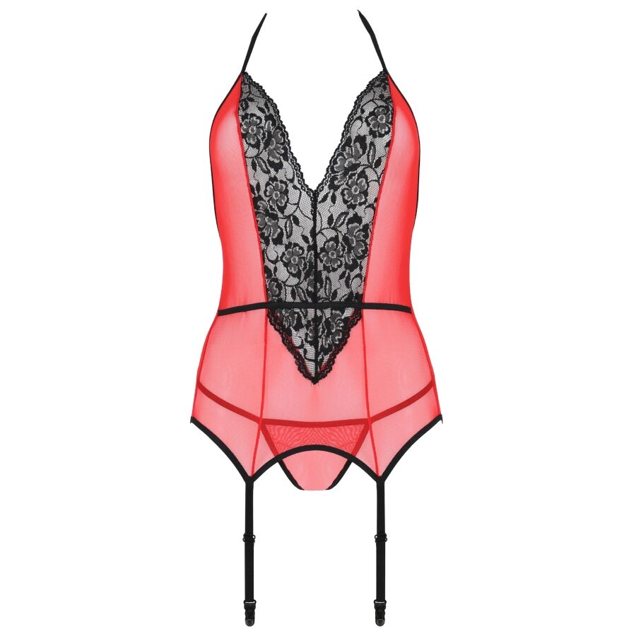 PASSION - CORSETTO PEONIA LINEA EROTICA ROSSO L/XL