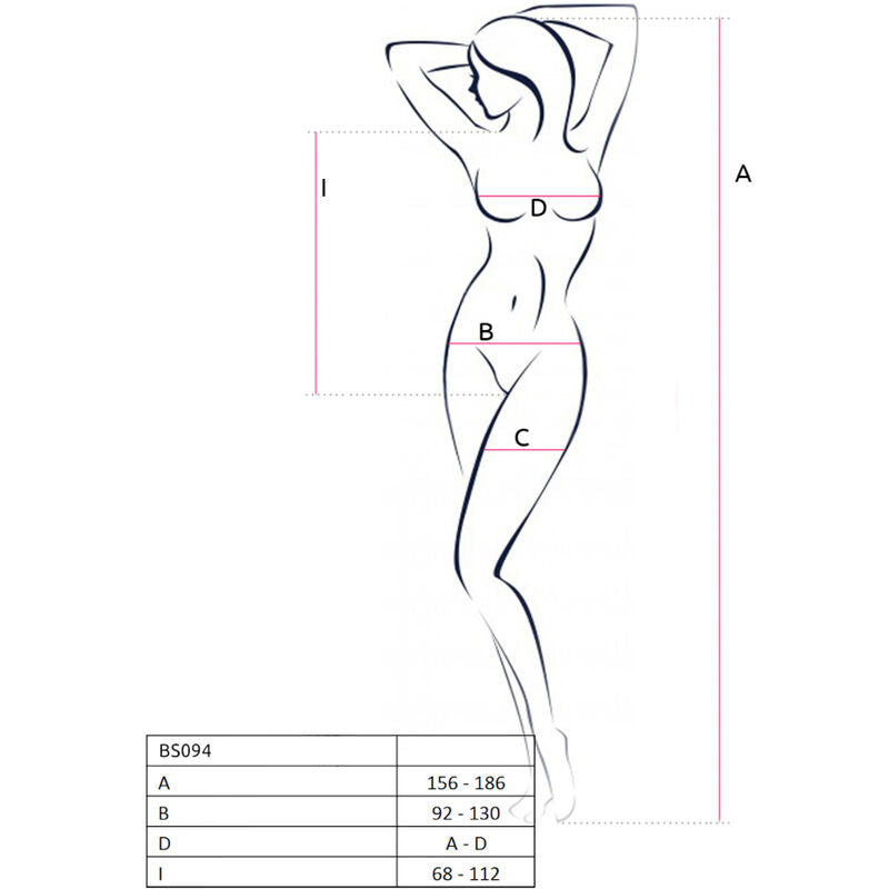 PASSION - BS094 RED BODYSTOCKING ONE SIZE - BLACK - 9